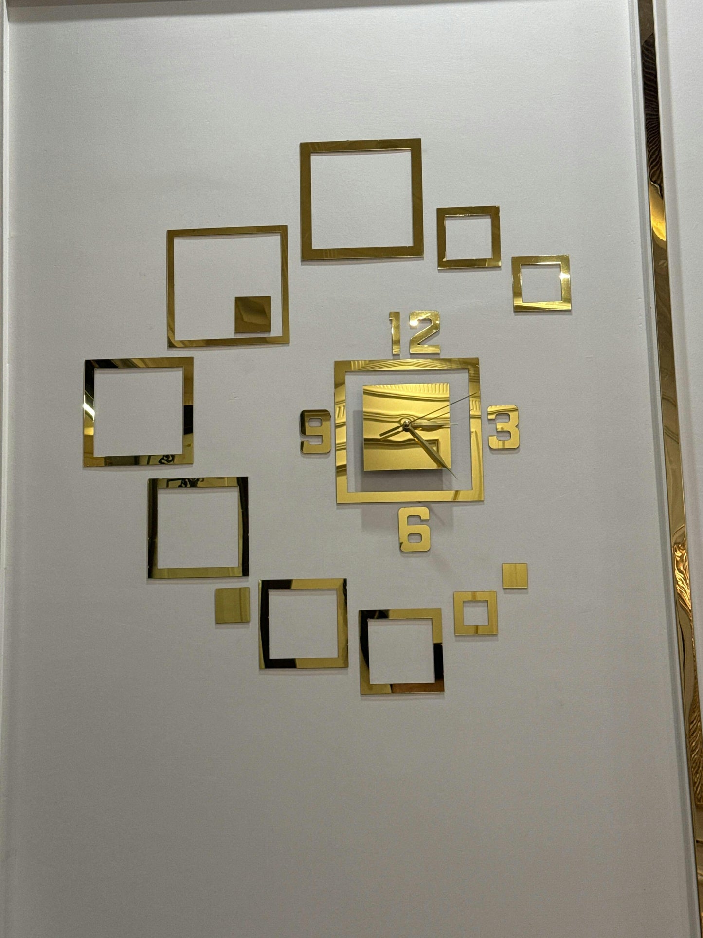 Gold acrylic clock