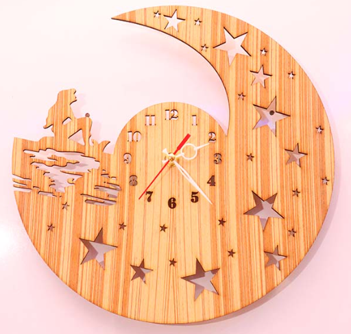 Beautiful Moon and Stars Wall Clock