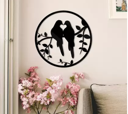 Love Birds Wall Decor Acrylic 12 inch x 12 inch